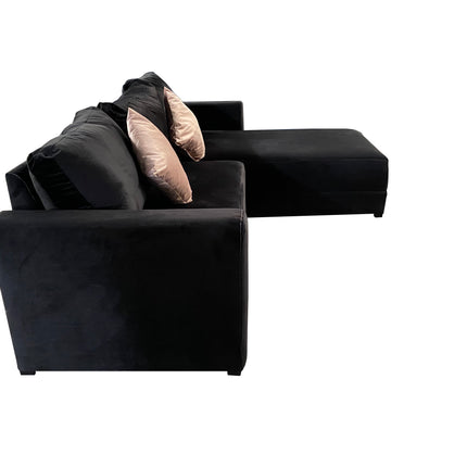 Sala Esquinera Samso 240x180 cm Terciopelo Negro El Bazar Store