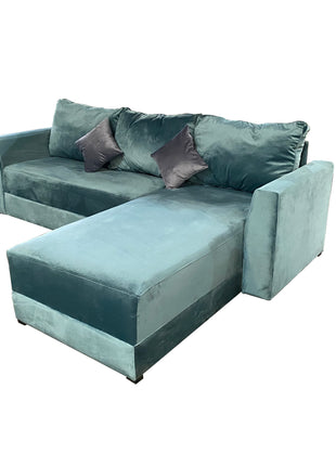 Sala Esquinera Samso 240x180 cm Terciopelo Aqua El Bazar Store