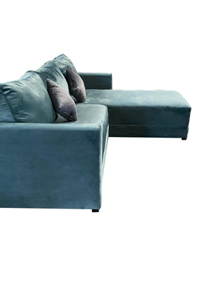 Sala Esquinera Samso 240x180 cm Terciopelo Aqua El Bazar Store